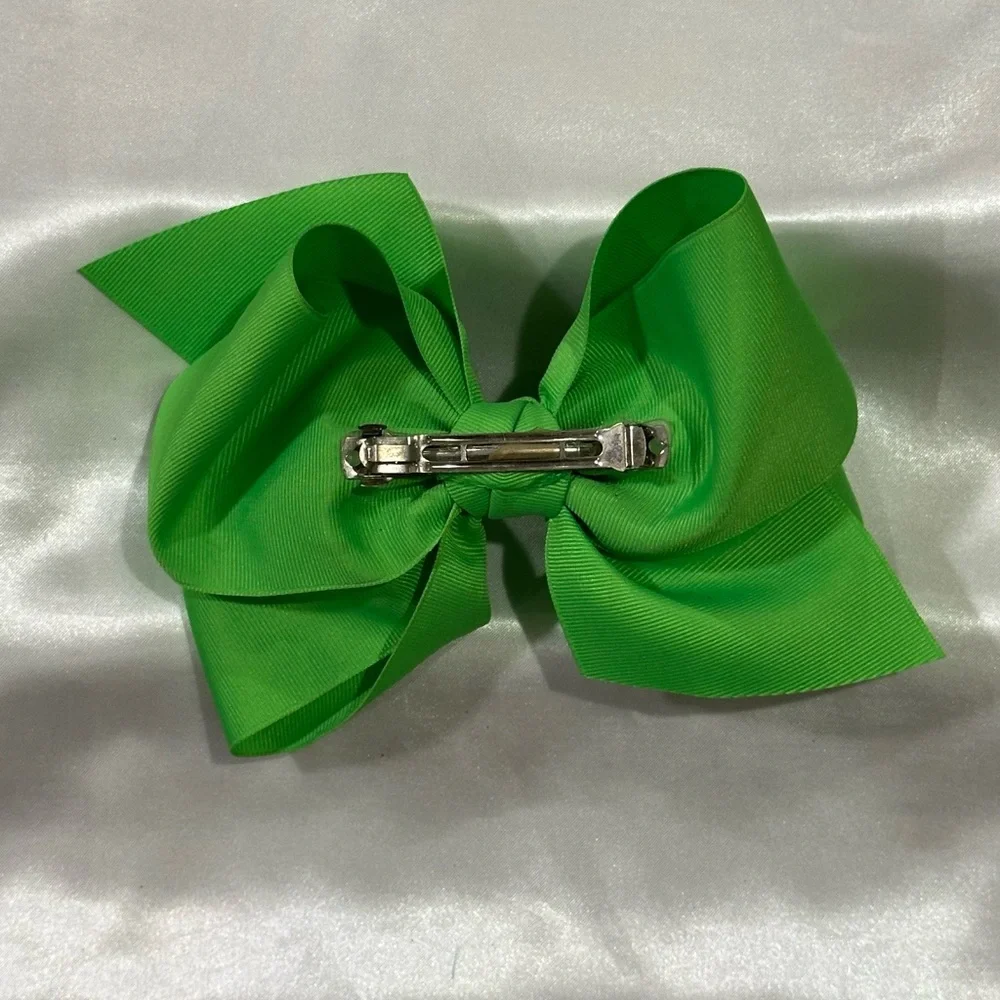 Handmade Hair Bow - Bright Green- bundle 2+ and save on shipping